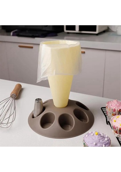 E-Çanta Torbası Standı, 8 Yuvalı Nozullu Boru Torbası Tutucu, Plastik Pasta Torbası Kek Dekorasyon Kiti Için Standı (Yurt Dışından) fırsatları