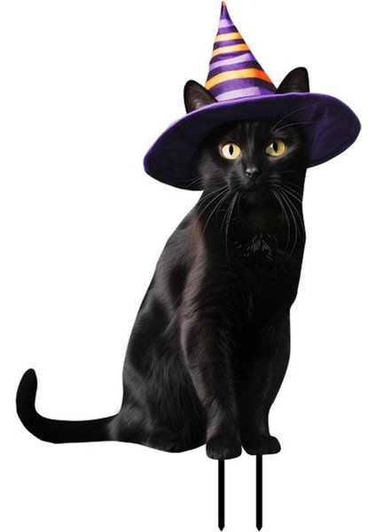 4pcs Cadılar Bayramı Dekorasyonları Dış Mekan Metal Kedi Dekoru Bahçesi Bahçesi Çim Süsleri (Yurt Dışından) fırsatları