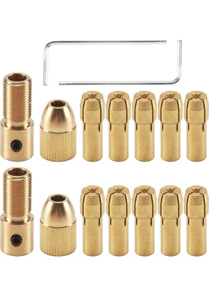 14 Küçük Elektrikli Matkap Aynıgar 0.5-3mm Elektrik Fabrikası Bakır Chuck Micro-Torque Matkap Karabası Seti (Altıgen Anahtar) (Yurt Dışından)