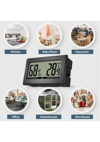 Termometre Higrometre Mini LCD Office Bebek Odası Oturma Odası Buzdolabı Için Dijital Kapalı Termo-Higrometre (Yurt Dışından) fiyatları