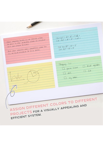 300 Sayfa Renkli Dizin Kartları 3X5INCH Yönetilmiş Astarlı Not Kartları Renkli Flash Kartlar Okumak, Not Almak, Yapılacaklar Listesi (Yurt Dışından) indirimleri