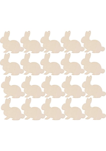 30PCS Paskalya Ahşap Sızıntıları Tavşanlar Paskalya Parti Dekoru Için Kesme Asma Süsler (Yurt Dışından)