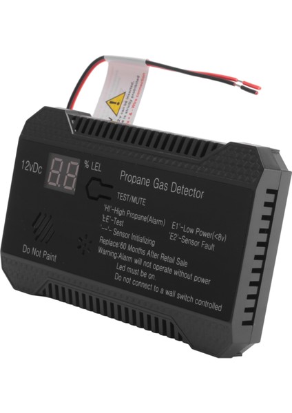 Propan Dedektörü 12V Lpg Doğal Gaz Sensörü Sızıntı Alarmı 85DB Siren Araba Rv Home Dijital Propan Test Cihazı (Siyah) (Yurt Dışından) modelleri