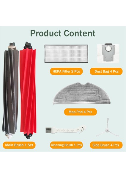 Roborock Q8 Için Max+ ve Q8 Max Vakum Süpürge Yedek Aksesuarları Kit Ana Yan Fırçalar Filtreler Paspas Padleri Toz Çanta (Yurt Dışından) fiyatları