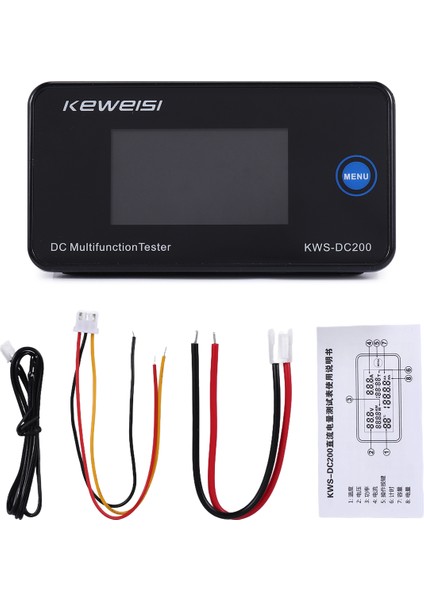 Keweisi Dc 0-200V Voltmetre Ammetre Kws Power Enerji Ölçer LED Dijital Dc Wattmetre Elektrik Ölçer, 10A (Yurt Dışından)