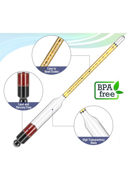4pcs Hidrometre Alkol, Alkol Damıtmak Için Alkol Ölçer 0-200 Kanıt ve 0-100 Tralle, Özgül Ağırlık Hidrometre (Yurt Dışından) fırsatları