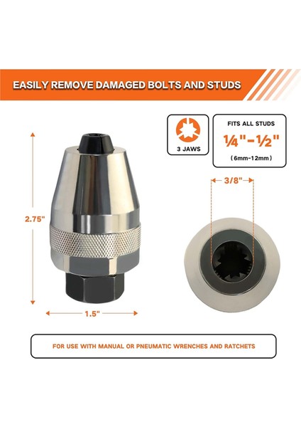 Kırık Cıvata ve Saplama Çıkarıcı Aleti, 1/4in Ila 1/2 Inçlik Saplamalar, Kırık, Hasarlı Saplamalar Için Kırık Cıvata Sökücü Tutturur ve Çıkarır (Yurt Dışından) modelleri