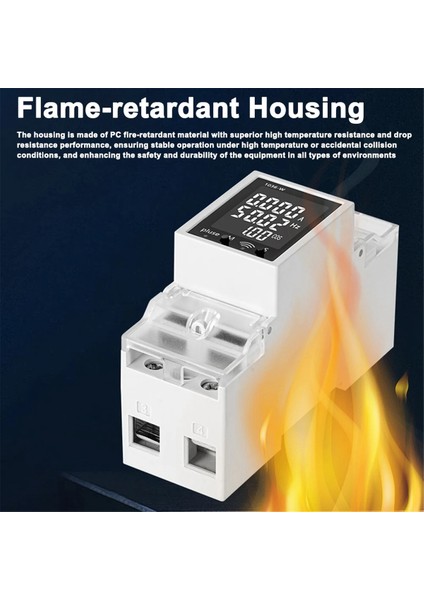 Tuya Ac Dijital Ekran Akım ve Voltaj Metre Çok Function Rail Güç Faktörü Dijital Voltmetre 85-265V63A Dedektörü (Yurt Dışından) modelleri