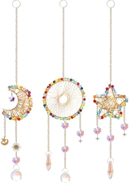 Kristal Suncatchers, El Yapımı Güneş Yakalayıcılar Kapalı Pencere, Güneş Şekli Örgü Açık Hava Asılı Dekorasyon (Yurt Dışından) modelleri