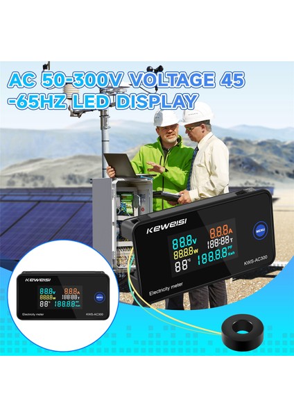 Keweisi, KWS-AC300 Dijital Voltmetre Ac 50-300V Voltaj 45-65Hz Güç Enerji Ölçer LED Wattmetre 0-100A Detektörü C (Yurt Dışından) indirimleri