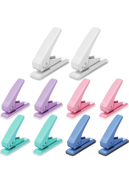 10 Pcs Kilitli Tek Delikli Punch 1 Delik Kağıt Deliği Punch 20 Sayfa Kapasite Anti Kaçma Tabanlı El Kağıt Puncher (Yurt Dışından)