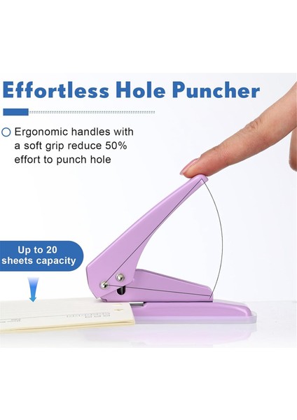 10 Pcs Kilitli Tek Delikli Punch 1 Delik Kağıt Deliği Punch 20 Sayfa Kapasite Anti Kaçma Tabanlı El Kağıt Puncher (Yurt Dışından) fırsatları