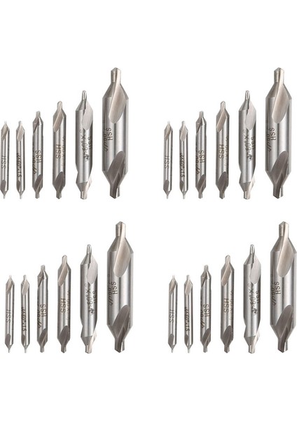 24 Pcs Hss Kombine Merkez Matkaplar Bit Seti Countersink 60 Derece Açısı 5/3/2.5/2/1.5/1 mm (Yurt Dışından)