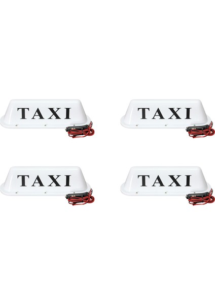 4x Beyaz Su Geçirmez Taksi Manyetik Base Çatı Üst Araba Kabini LED Işaret Işık Lambası 12V Pvc (Yurt Dışından)