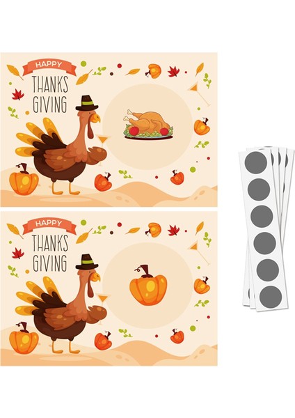 Şükran Partisi Çizik Oyunu Hindi Kartları Tatil Şenlikli Çekiliş Biletleri (Yurt Dışından)