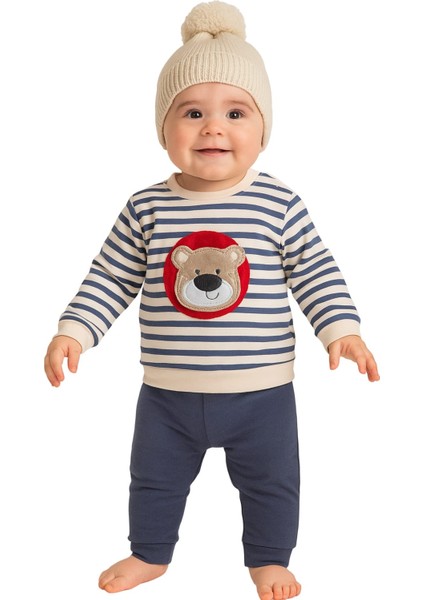 Erkek Bebek Çizgili Ayı Takım