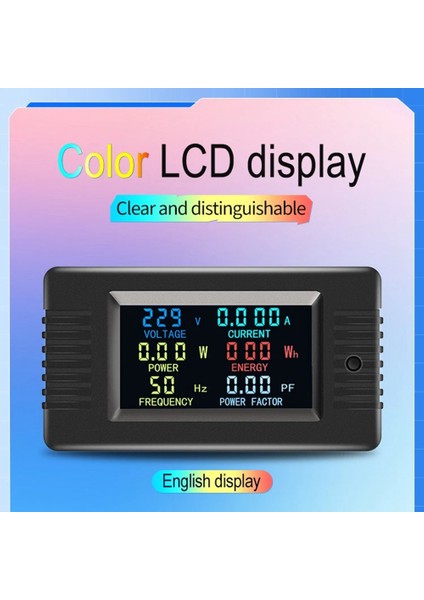Peacefair PZEM-022-VH Tek Fazlı 6in1 Ac Volt Amp Ölçer Renk Ekranı Frekans Güç Faktörü Wattmetre Güç Ölçer 10A 2200W (Yurt Dışından) fırsatları