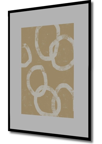 Dekoratif Ahşap Dikdörtgen Tablo Soyut Daireler Çerçeve Görünümlü fiyatları