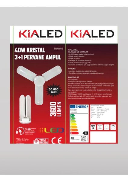 Kristal 3+1 Pervane Ampul