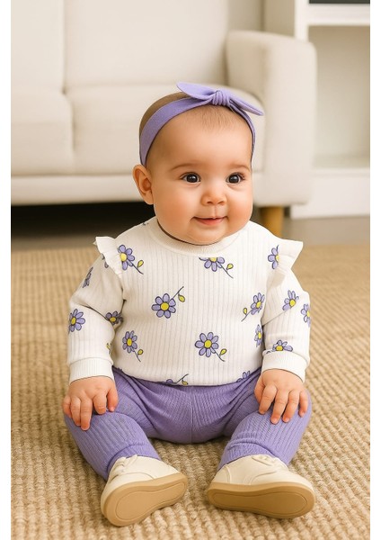 Kız Bebek Çiçekli Takım