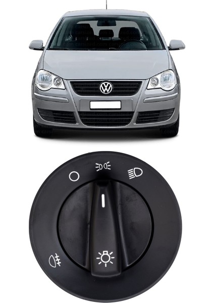 Vw Volkswagen Polo 2006- 2009 Makyajlı Uyumlu Far Açma Düğmesi Anahtarı Tek Arka Sisli 1C0941531