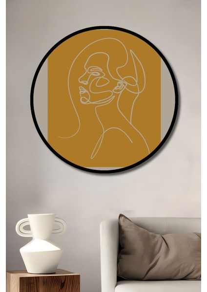 Dekoratif Ahşap Yuvarlak Çerçeve Görünümlü Tablo Fovizm Ustası