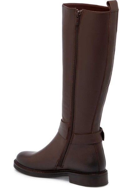 Kahve Hakiki Deri Kadın Klasik Çizme - K24K1CM67629-A24 fiyatları
