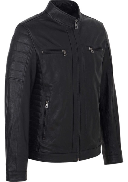 Siyah Hakiki Deri Erkek Hakiki Deri Mont - E25KDM310602-Q4O fiyatları