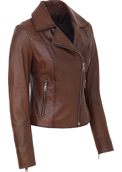 Taba Hakiki Deri Kadın Hakiki Deri Biker Mont - K25KDM320479-R46 fiyatları