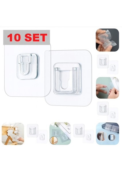 Geçmeli Klips Eşya Sabitleme Askısı 10 Lu Set