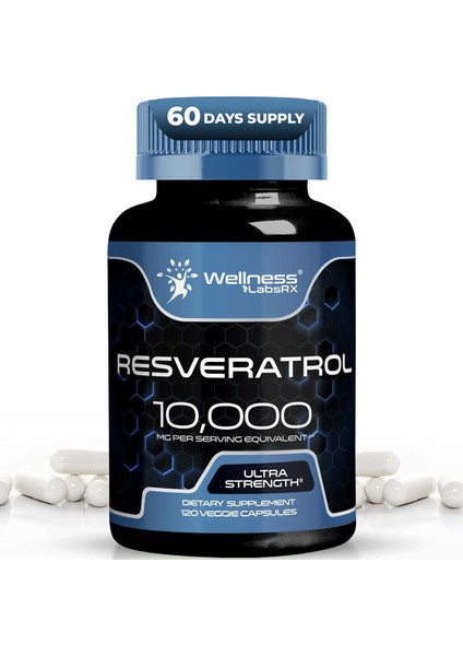 Wellness Labs Resveratrol Healthy Aging Heart Brain Health 120 Caps