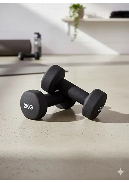 Vinly Neoprene Kaplamalı Döküm Demir Dambıl Estetik Soft Pilates Fitness Ağırlığı 2 Adet x 2 kg