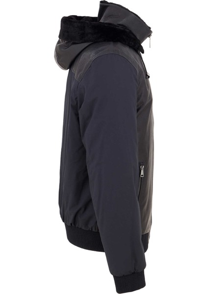 Lacivert Hakiki Deri Erkek Deri Mont - E23BKM310460-Q4P