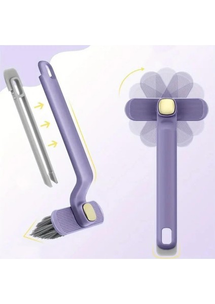 360 Derece Döner Başlıklı - Dar Alan - Cımbızlı - Mutfak ve Banyo Temizlik Fırçası