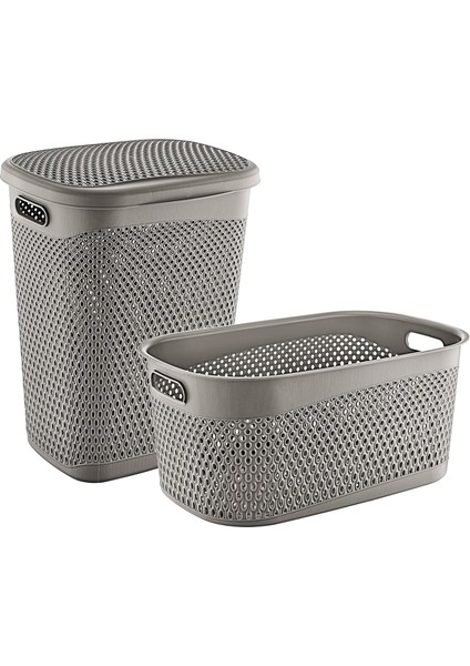 Katre Kirli Çamaşır Sepeti ve Çamaşır Selesi Set Terra TRN-170-171-05