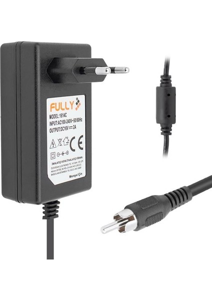 O-1614C 16 Volt 2 Amper Tos Rca Uçlu Santral Adaptörü