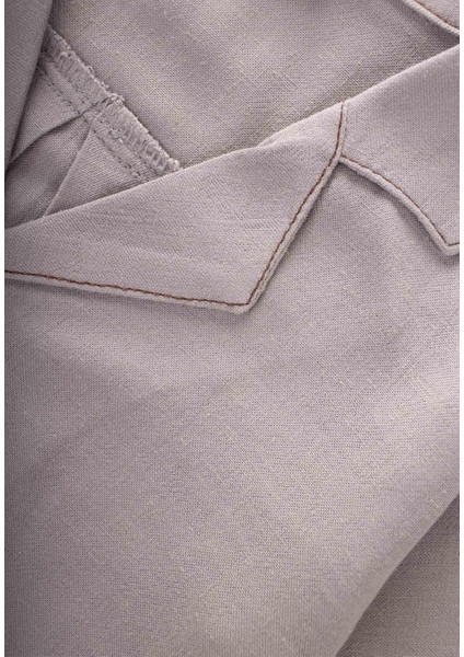 Keten Kalın Taba Dikişli Ceket 2-7 Yaş A Gri modelleri