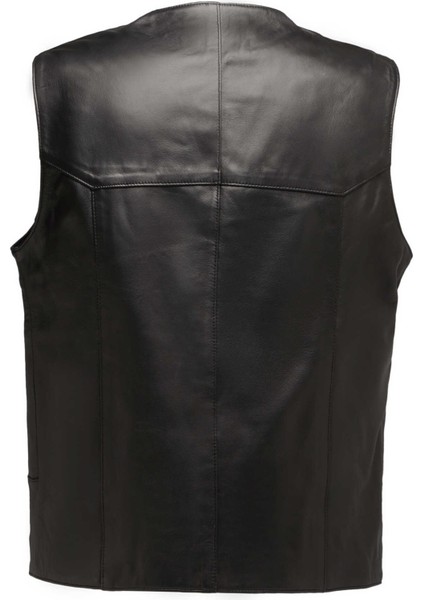 Siyah Hakiki Deri Erkek Hakiki Deri Yelek - E25KDY310617-Q3H fırsatları