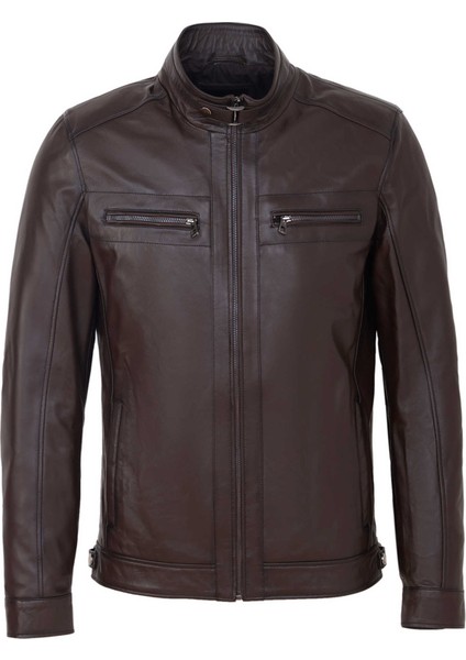 Kahverengi Hakiki Deri Erkek Hakiki Deri Mont - E25KDM310604-Q4Q