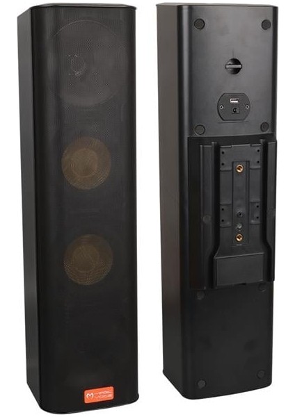 Mv-28 2X13 cm 40 Watt Komütatörlü Hat Trafolu Siyah Dikey Sütun Hoparlör (Tekli Paket)