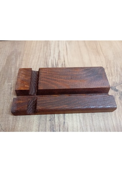 Tüm Modellere Uyumlu Masa Üstü Ahşap Telefon Standı- Tutucu