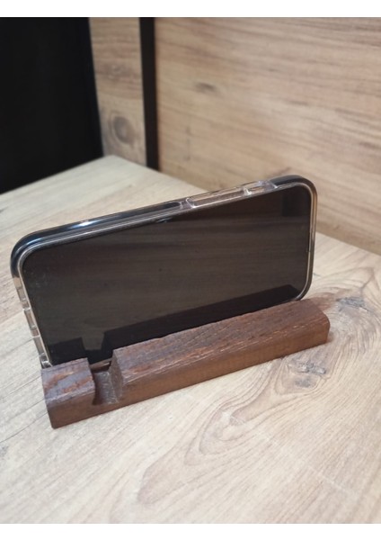 Tüm Modellere Uyumlu Masa Üstü Ahşap Telefon Standı- Tutucu