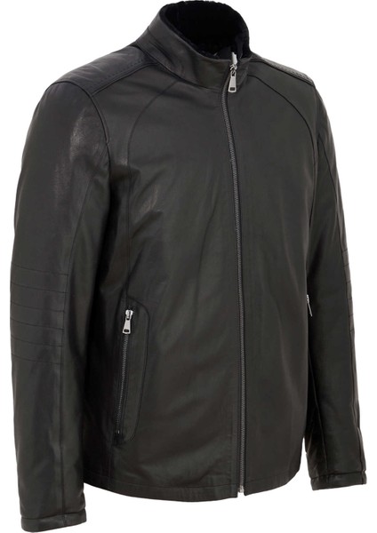 Siyah Hakiki Deri Erkek Hakiki Deri Mont - E23BKM310468-Q3H fiyatları