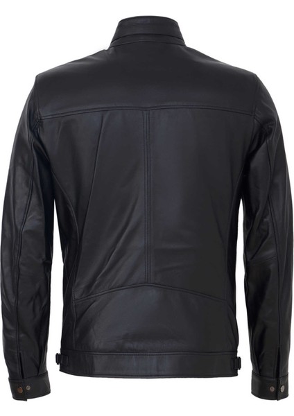 Siyah Hakiki Deri Erkek Hakiki Deri Mont - E25KDM310604-Q3H fırsatları