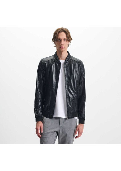 Four Season Siyah Deri Erkek Deri Mont - E25KDM310609-Q3H