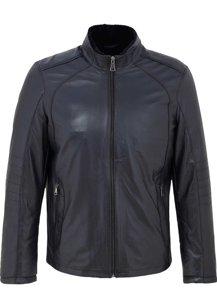 Lacivert Deri Erkek Deri Mont - E23BKM310468-Q3R