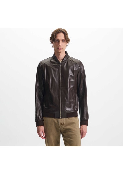 Kahverengi Hakiki Deri Erkek Hakiki Deri Mont - E25KDM310609-Q4Q modelleri