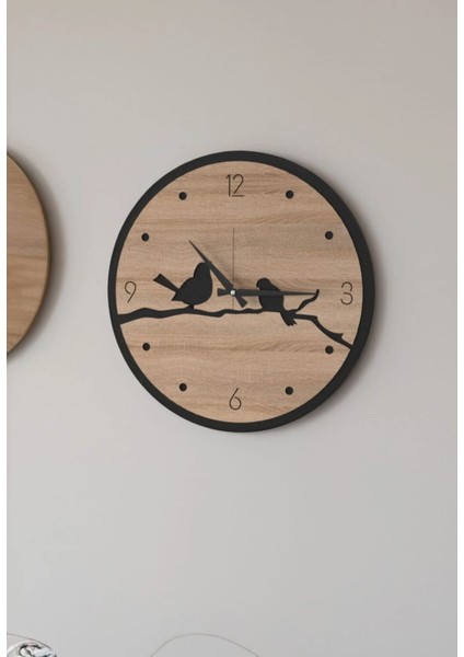 Modern Ahşap Duvar Saati Sağlam **çok Şık** ve Birarada..no:69