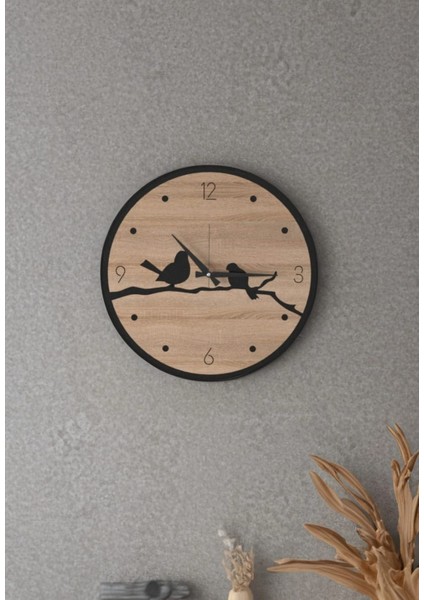 Modern Ahşap Duvar Saati Sağlam **çok Şık** ve Birarada..no:69 fırsatları