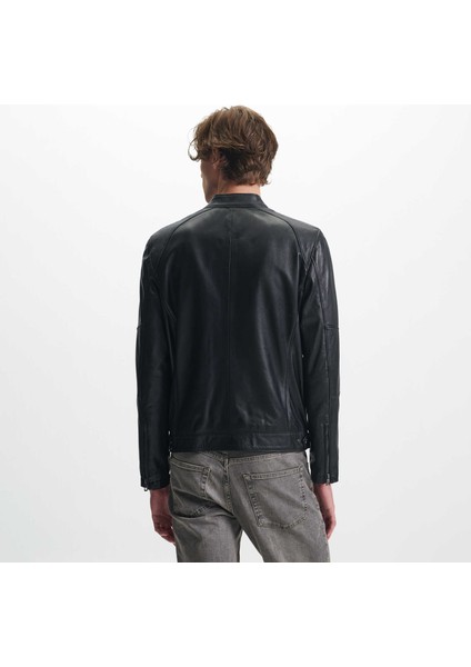 Siyah Hakiki Deri Erkek Hakiki Deri Mont - E25KDM310605-Q3H fırsatları